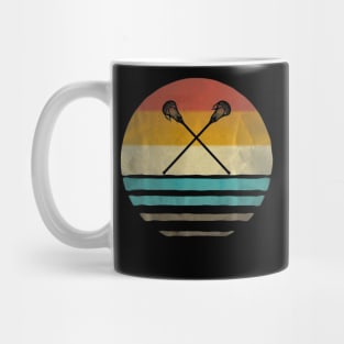 Lacrosse Shirt Retro Vintage 70s Silhouette Distressed Gift Mug